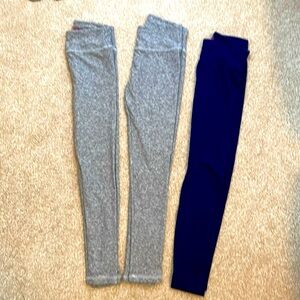3 Pairs of Justice Girls Leggings Size M(10) (2 Gray, 1 Navy)
